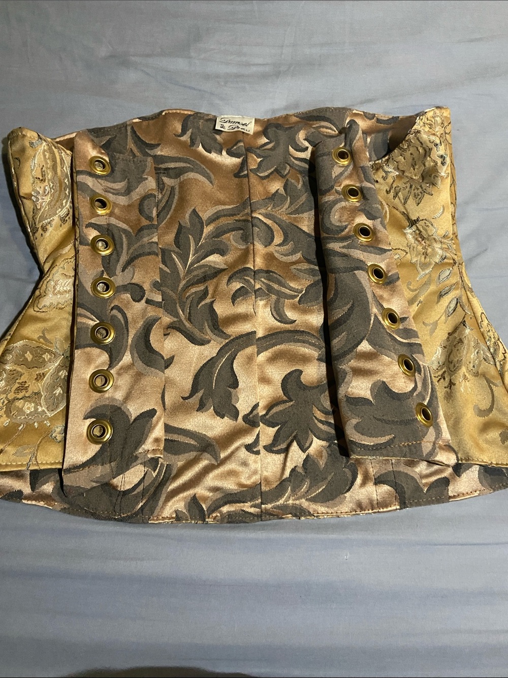 Gold Brocade Underbust Corset Top - Picture 3 of 5